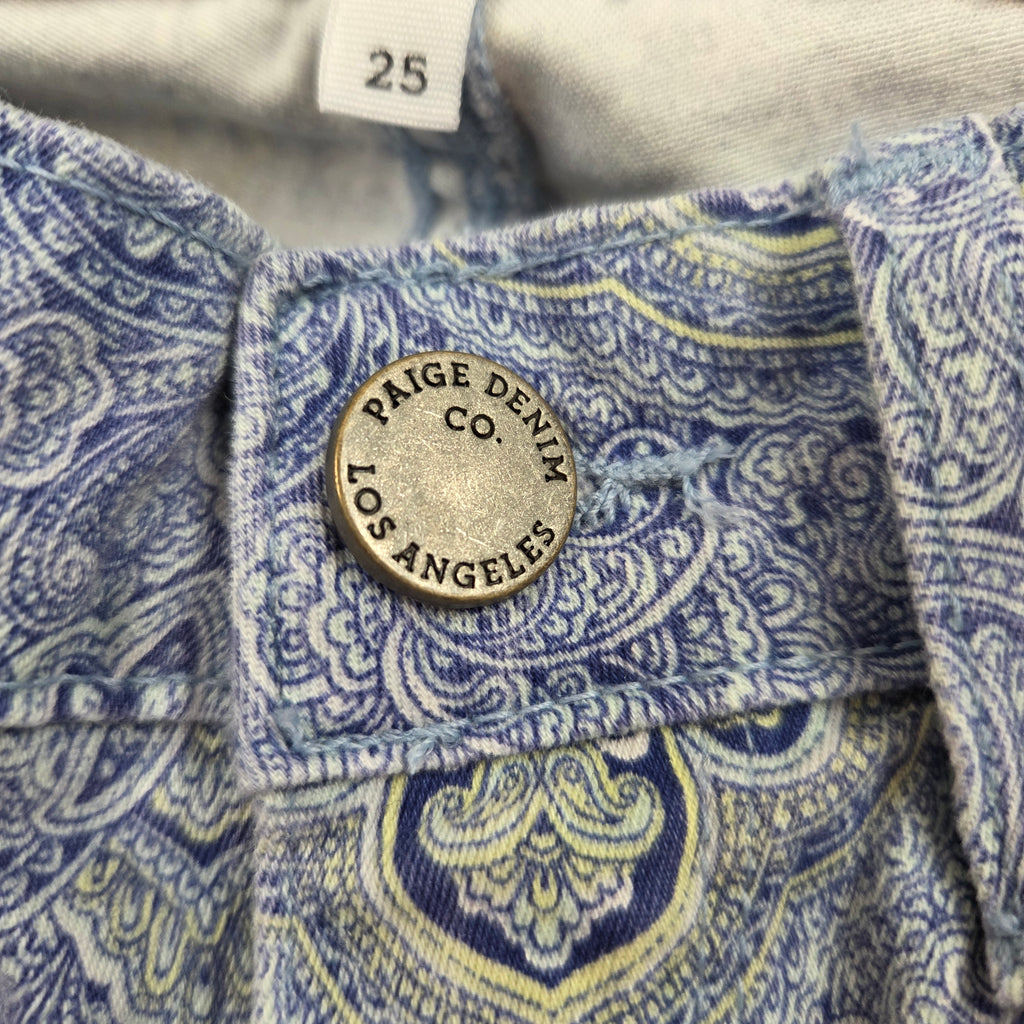 Paige Paisley Blue Verdugo Ultra Skinny Jeans