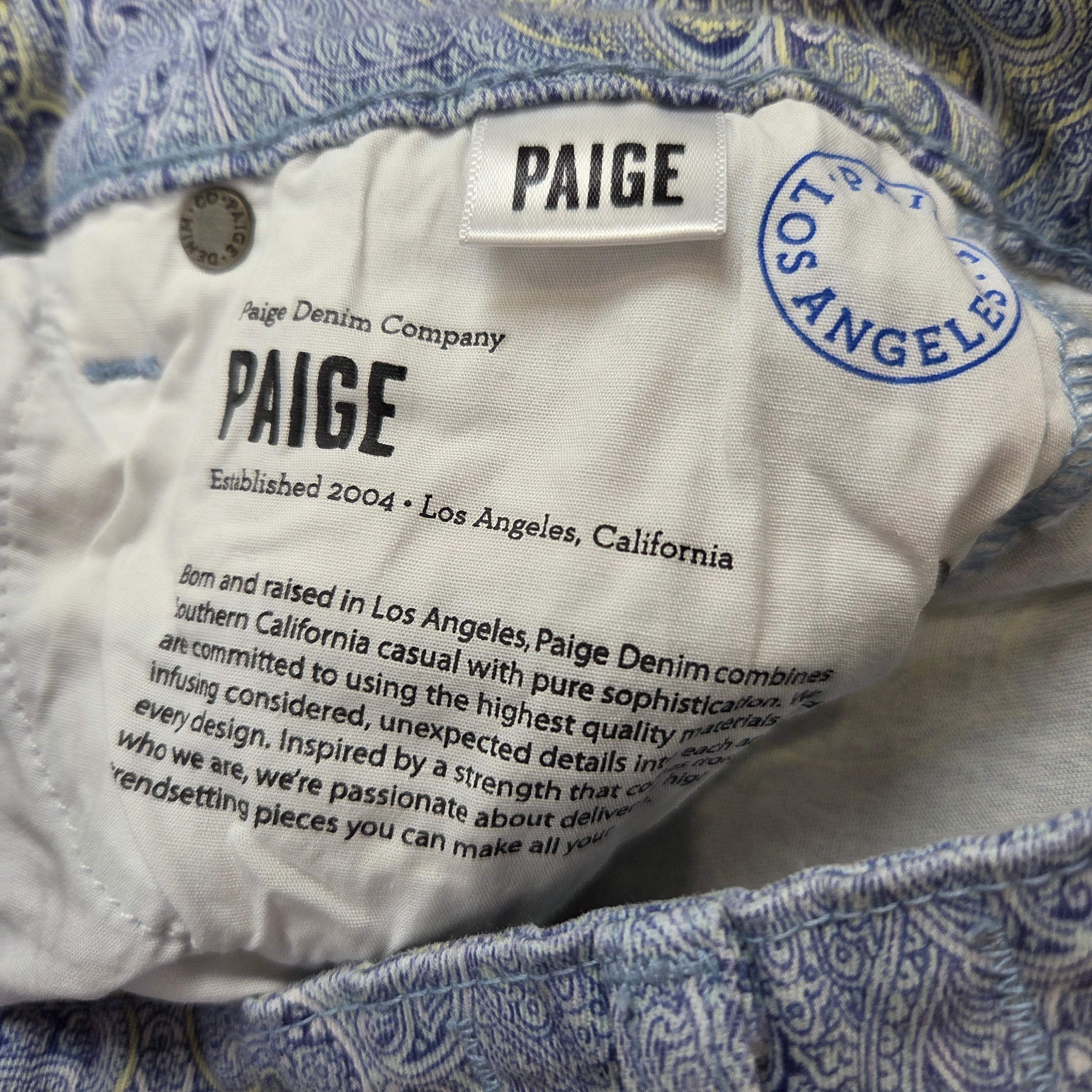 Paige Paisley Blue Verdugo Ultra Skinny Jeans