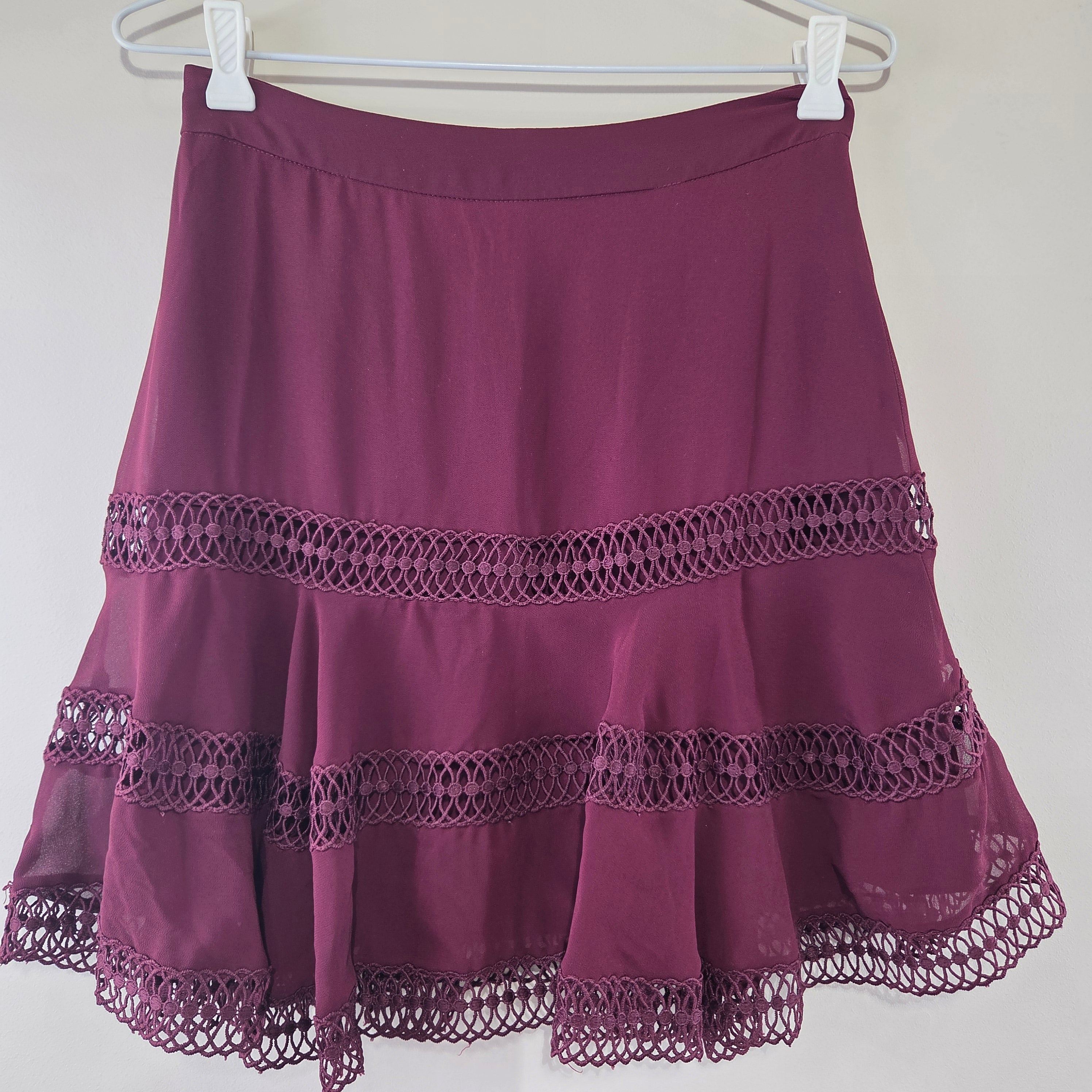 Bardot Wine Red Skirt