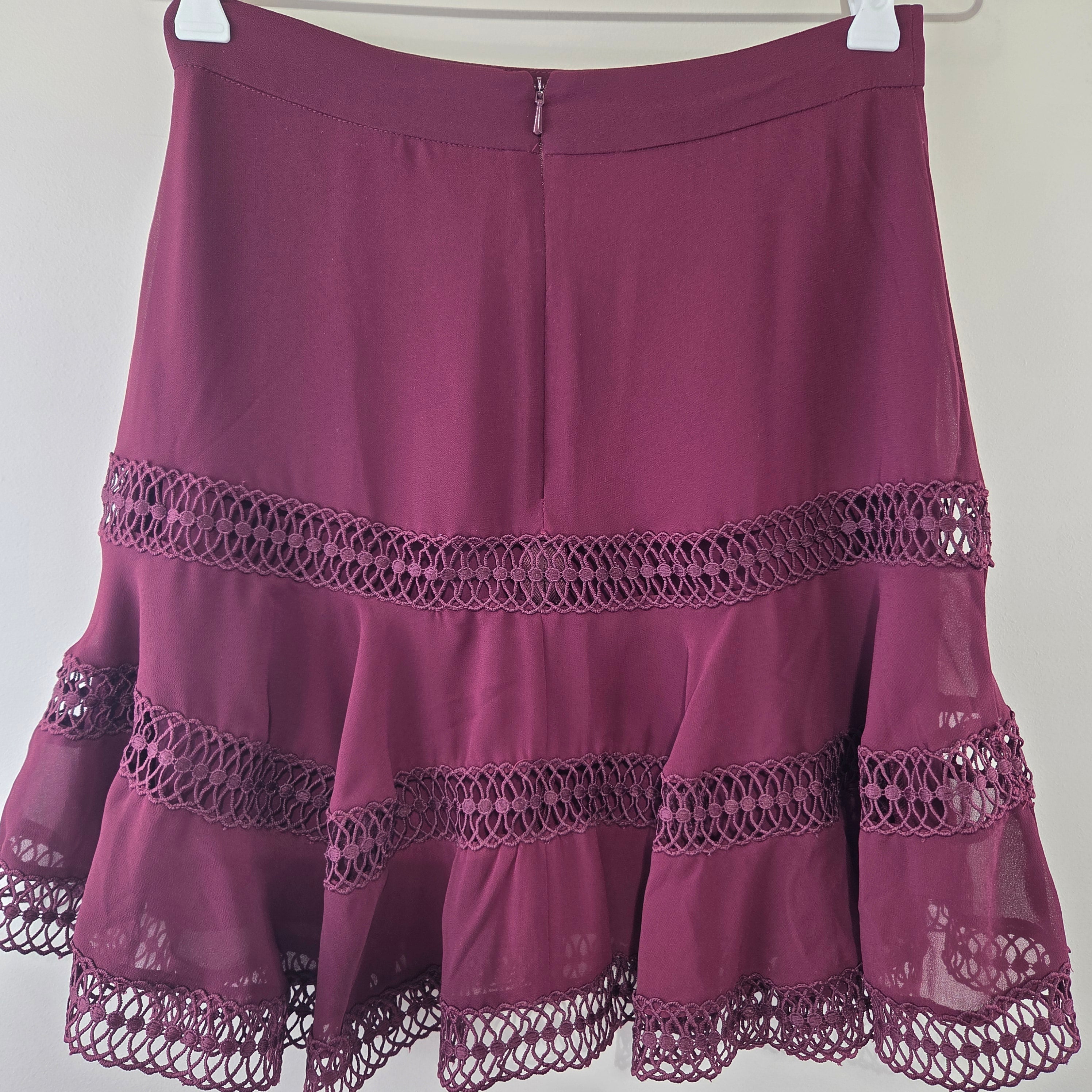 Bardot Wine Red Skirt