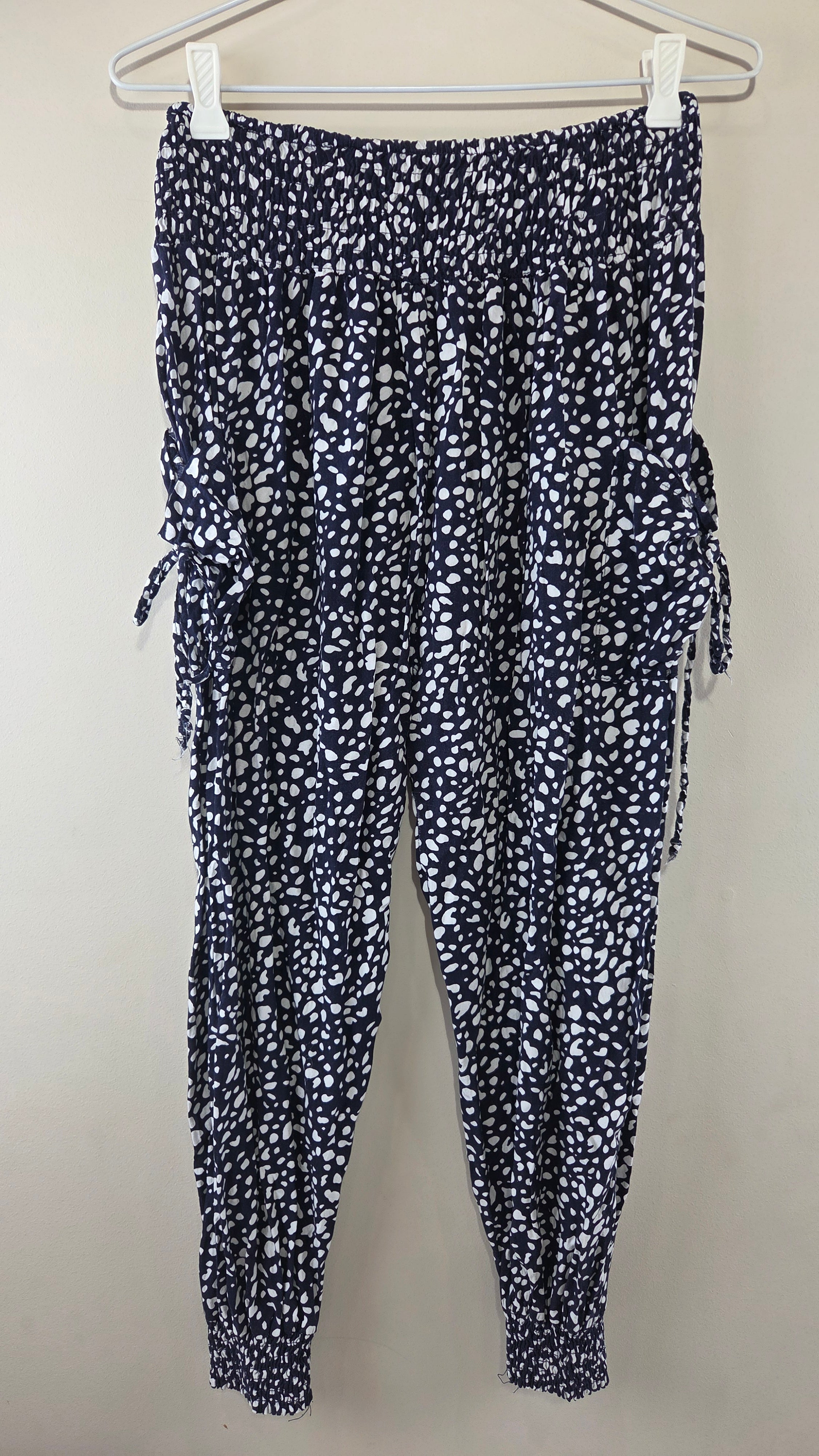 IZABEL London Navy White Spot Pants