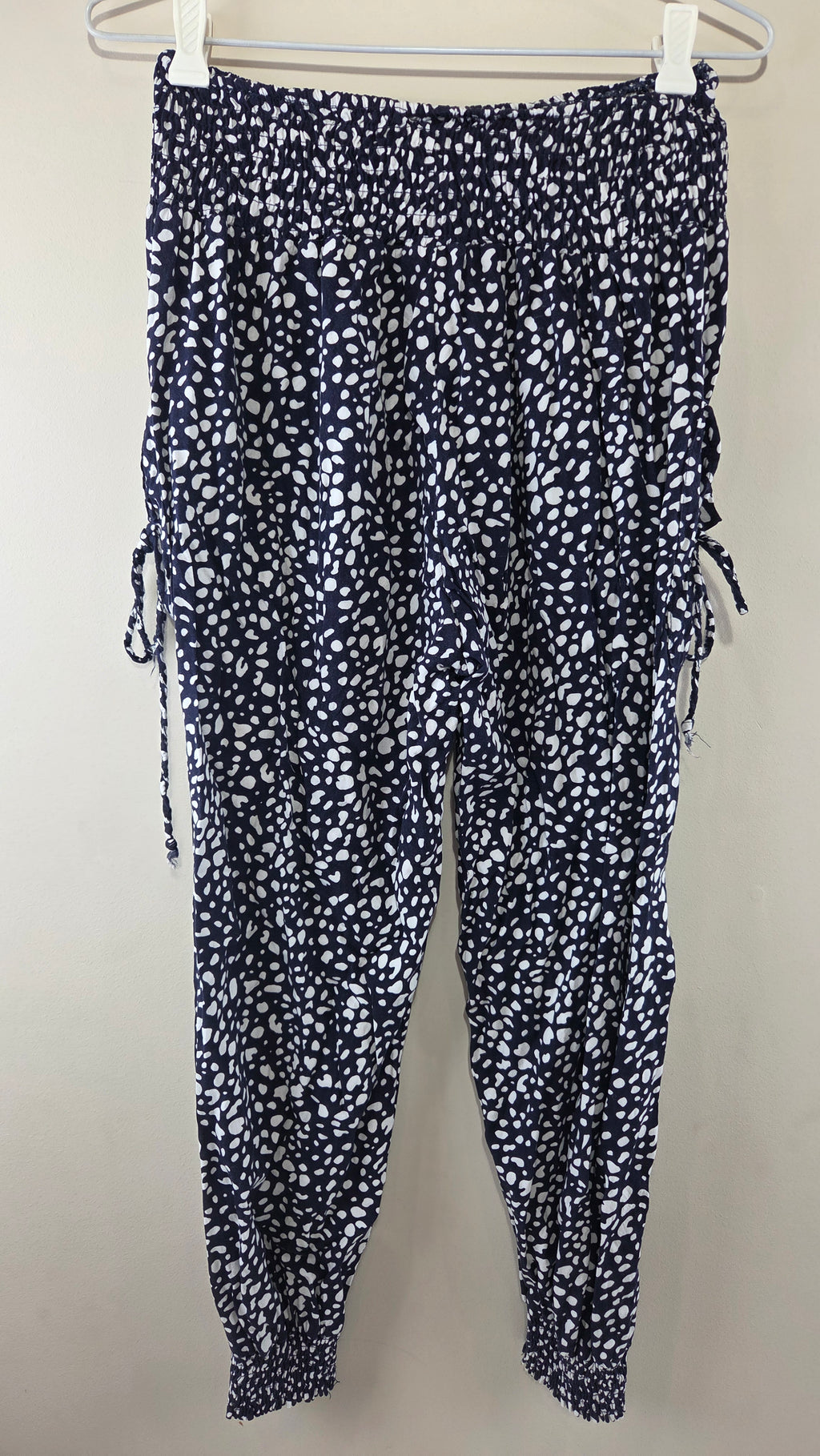 IZABEL London Navy White Spot Pants