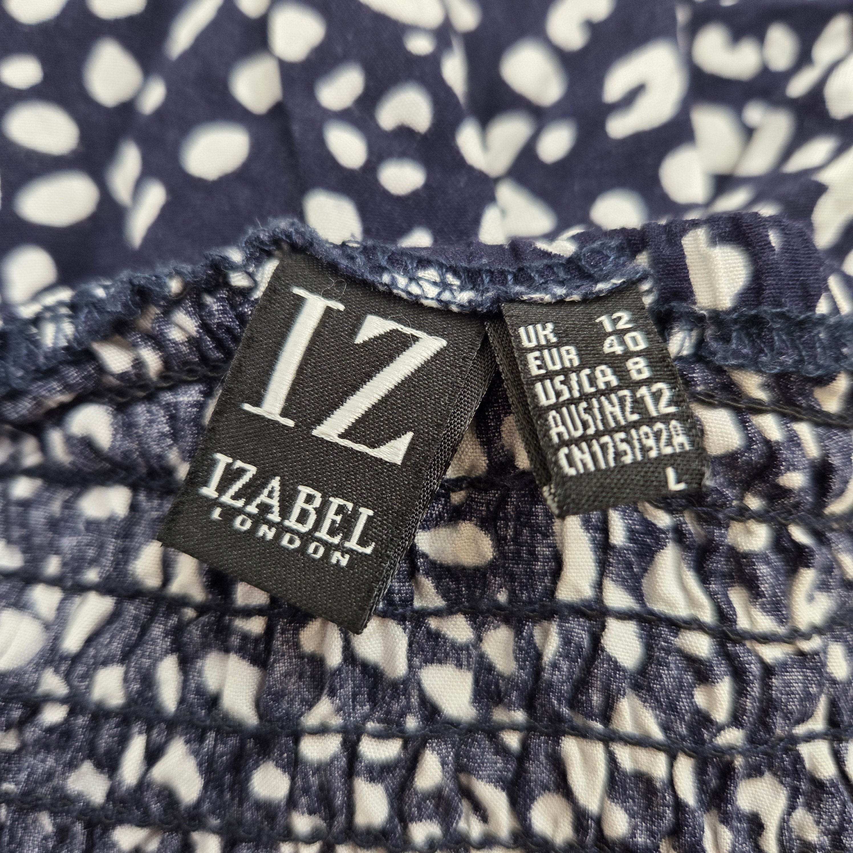 IZABEL London Navy White Spot Pants