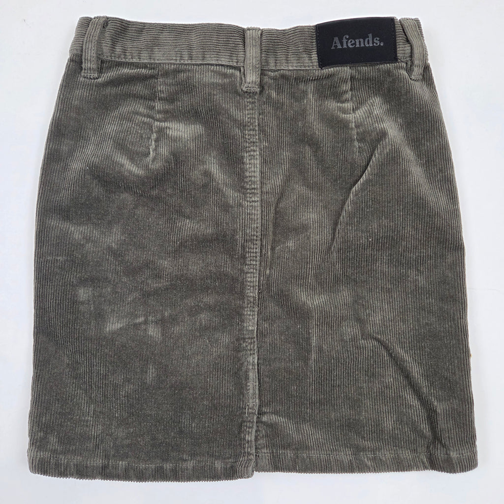Afends Olive Green Corduroy Mini Skirt