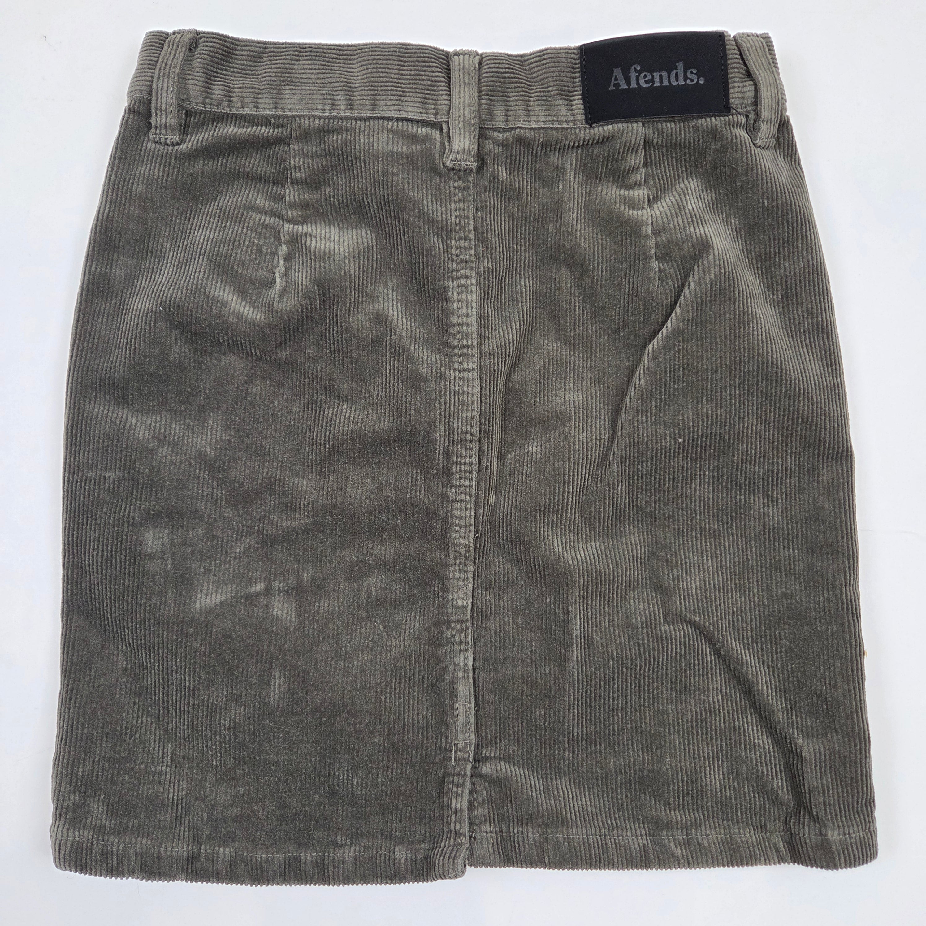 Afends Olive Green Corduroy Mini Skirt