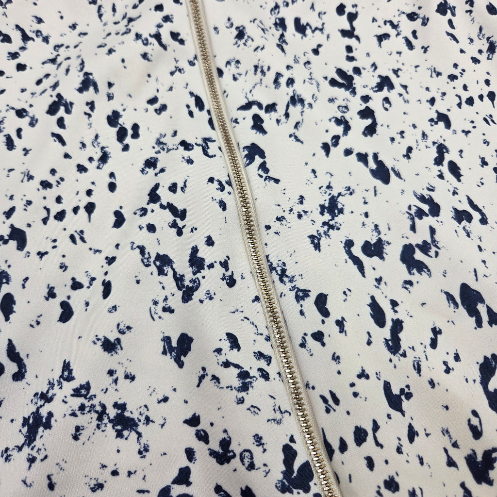Backstage White & Blue Spotty Mid Length Skirt