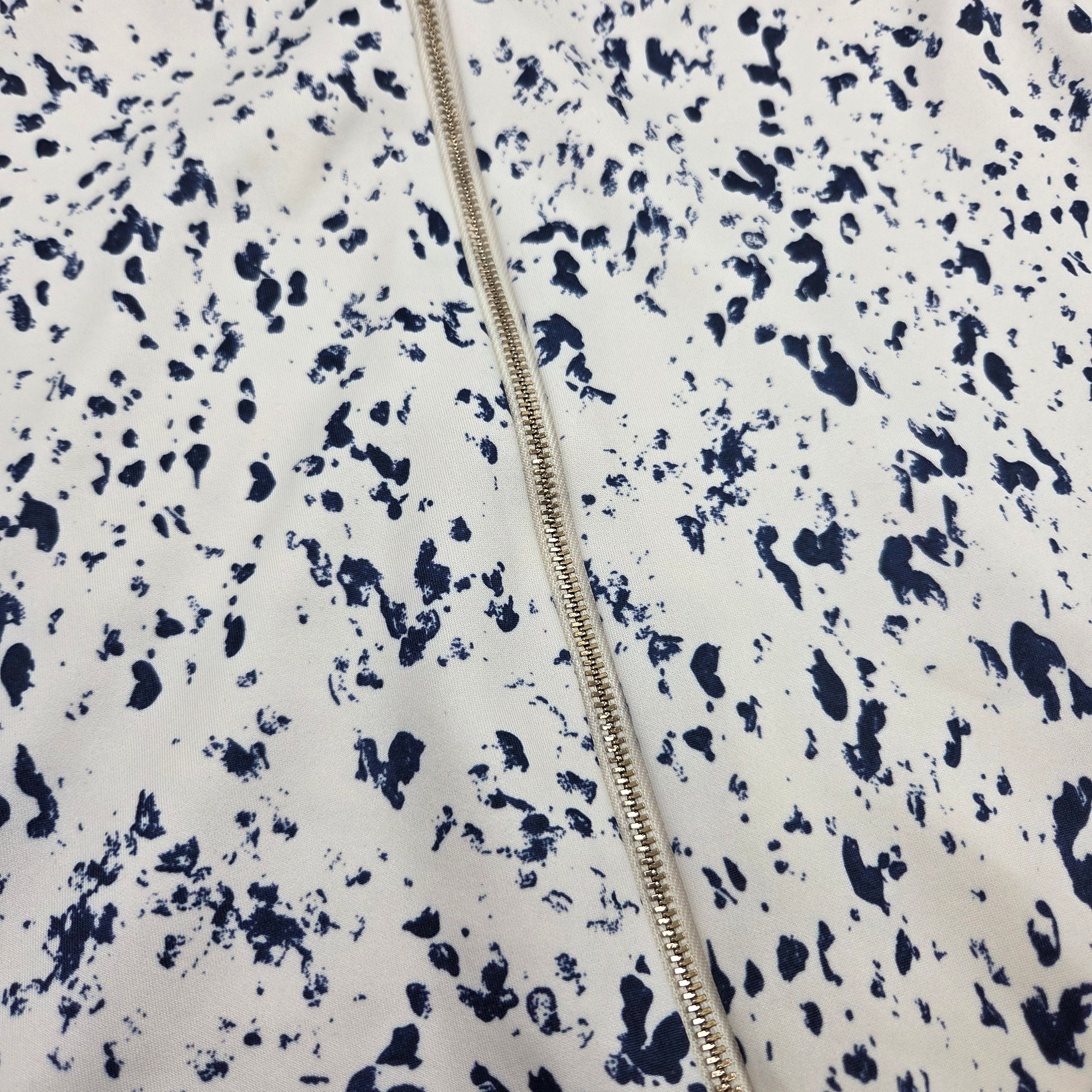 Backstage White & Blue Spotty Mid Length Skirt