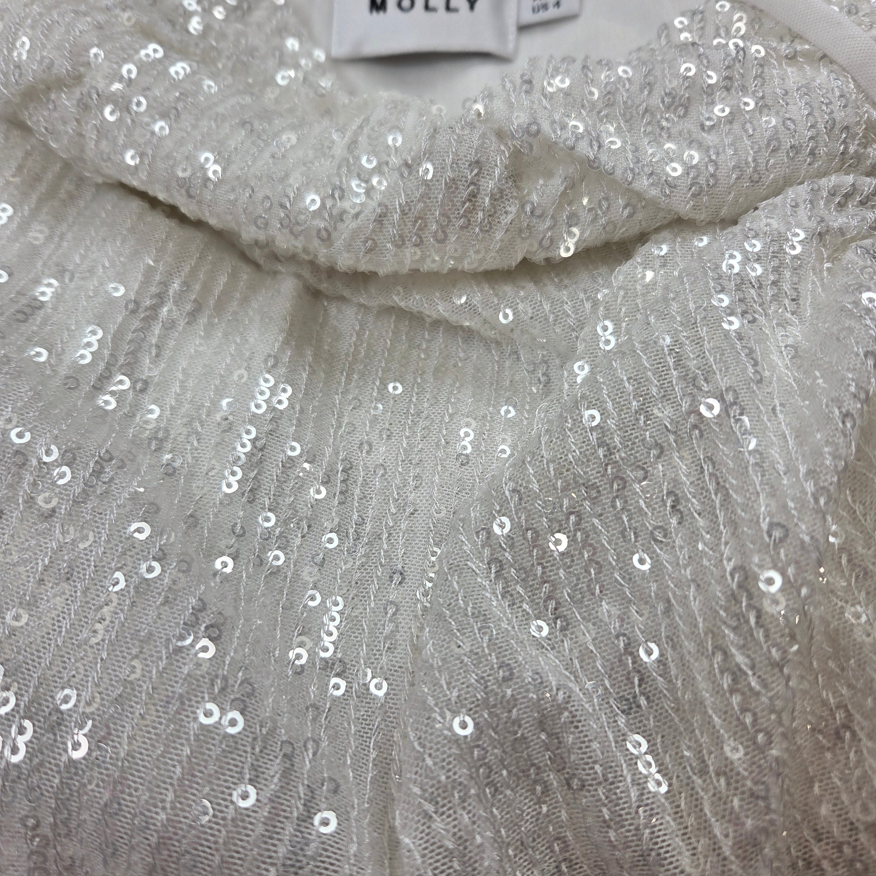 Hello Molly White Sequin Dress