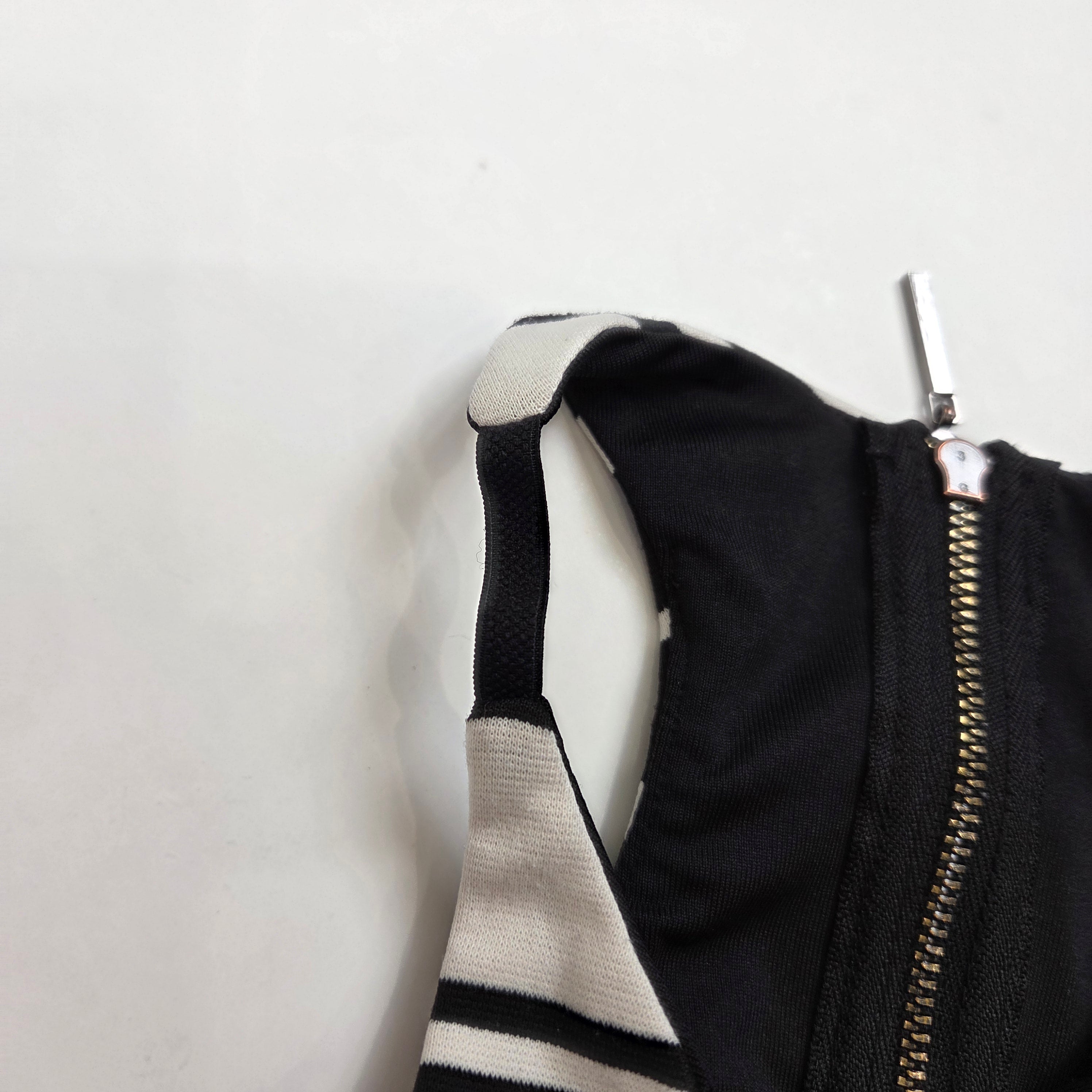 Backstage White & Black Racerback Striped Top