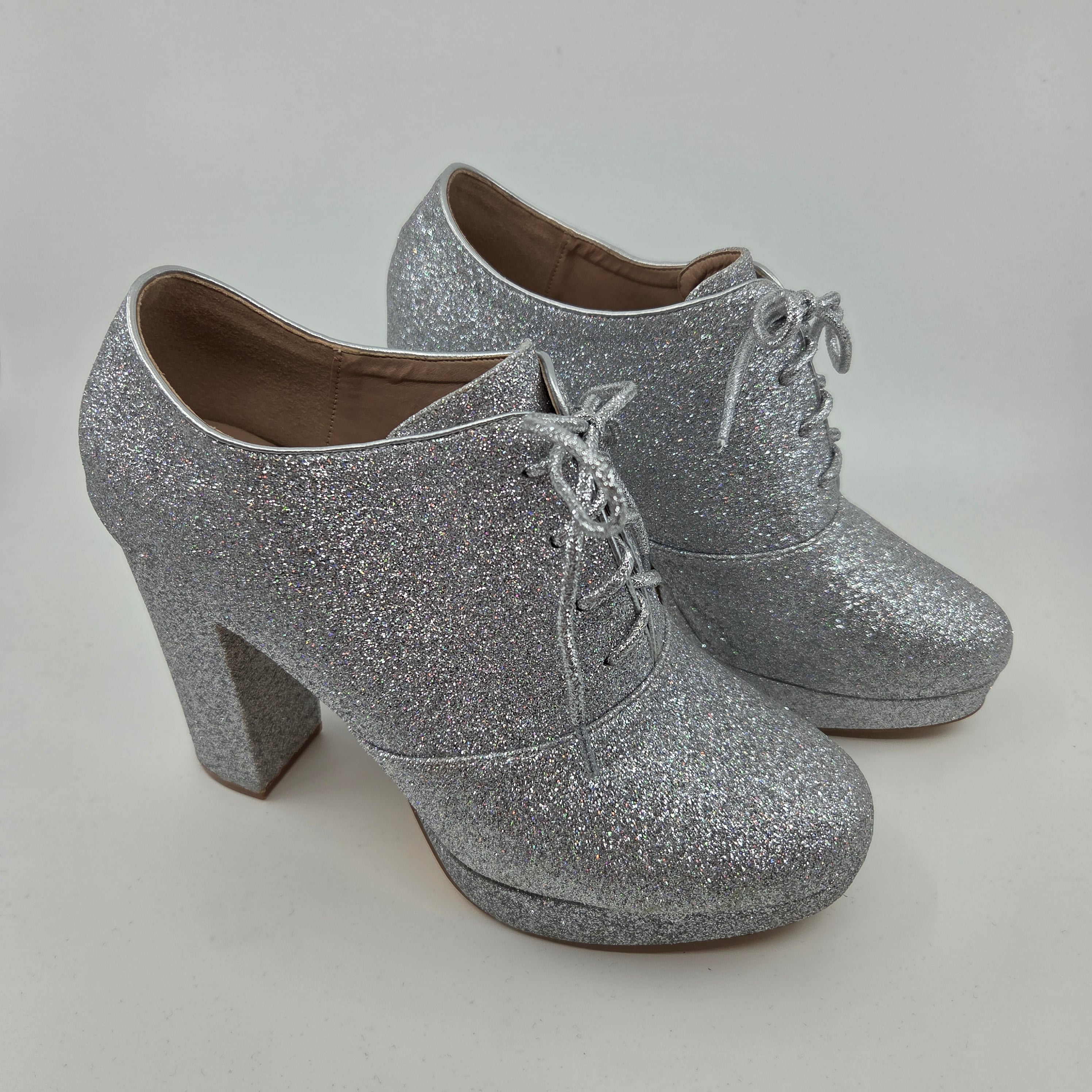 Silver Glitter High Heels