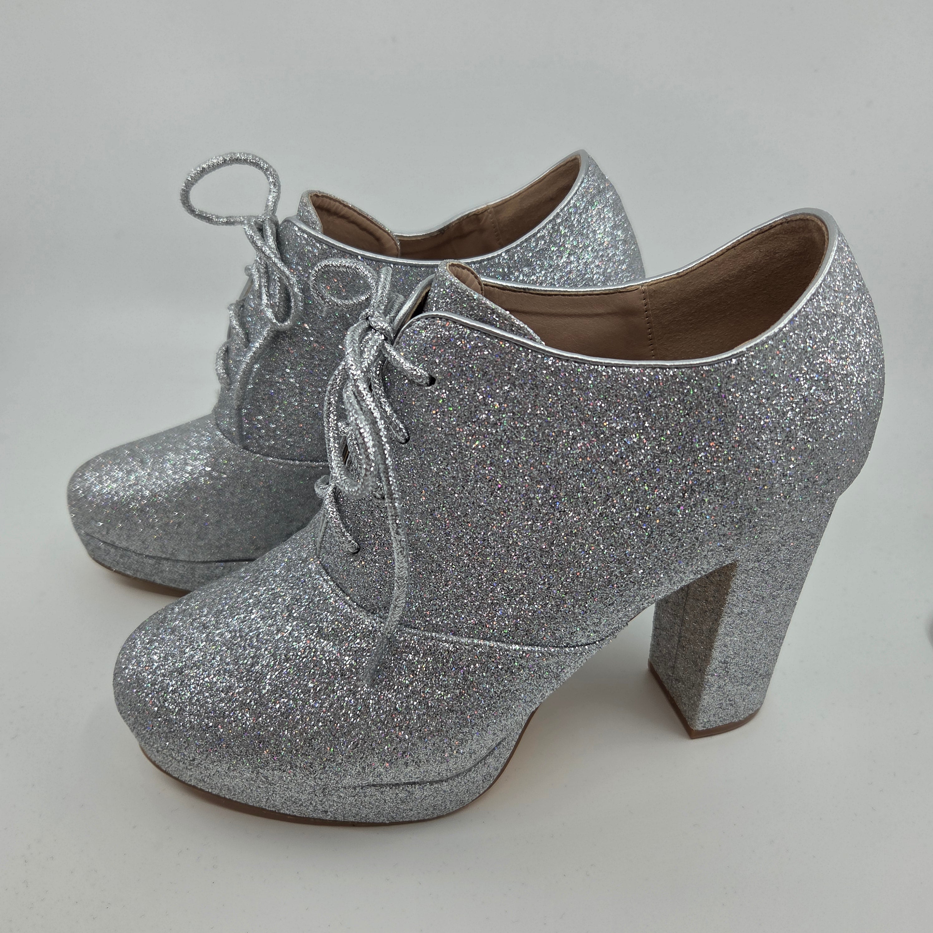 Silver Glitter High Heels