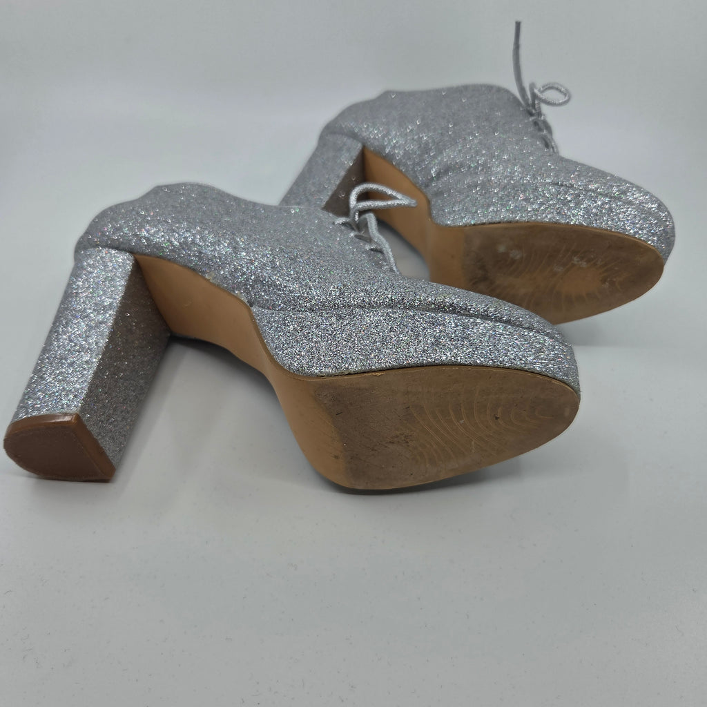 Silver Glitter High Heels