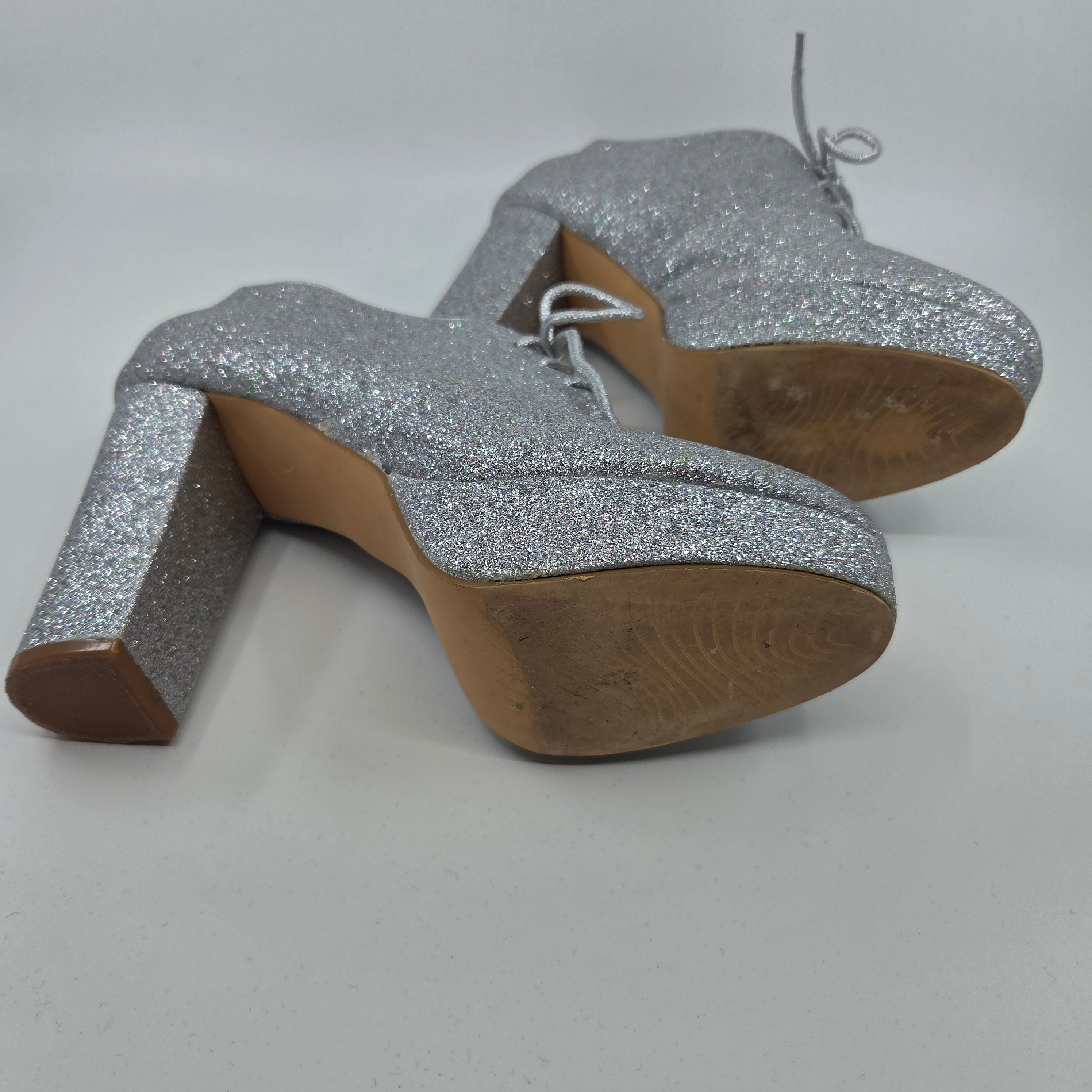 Silver Glitter High Heels