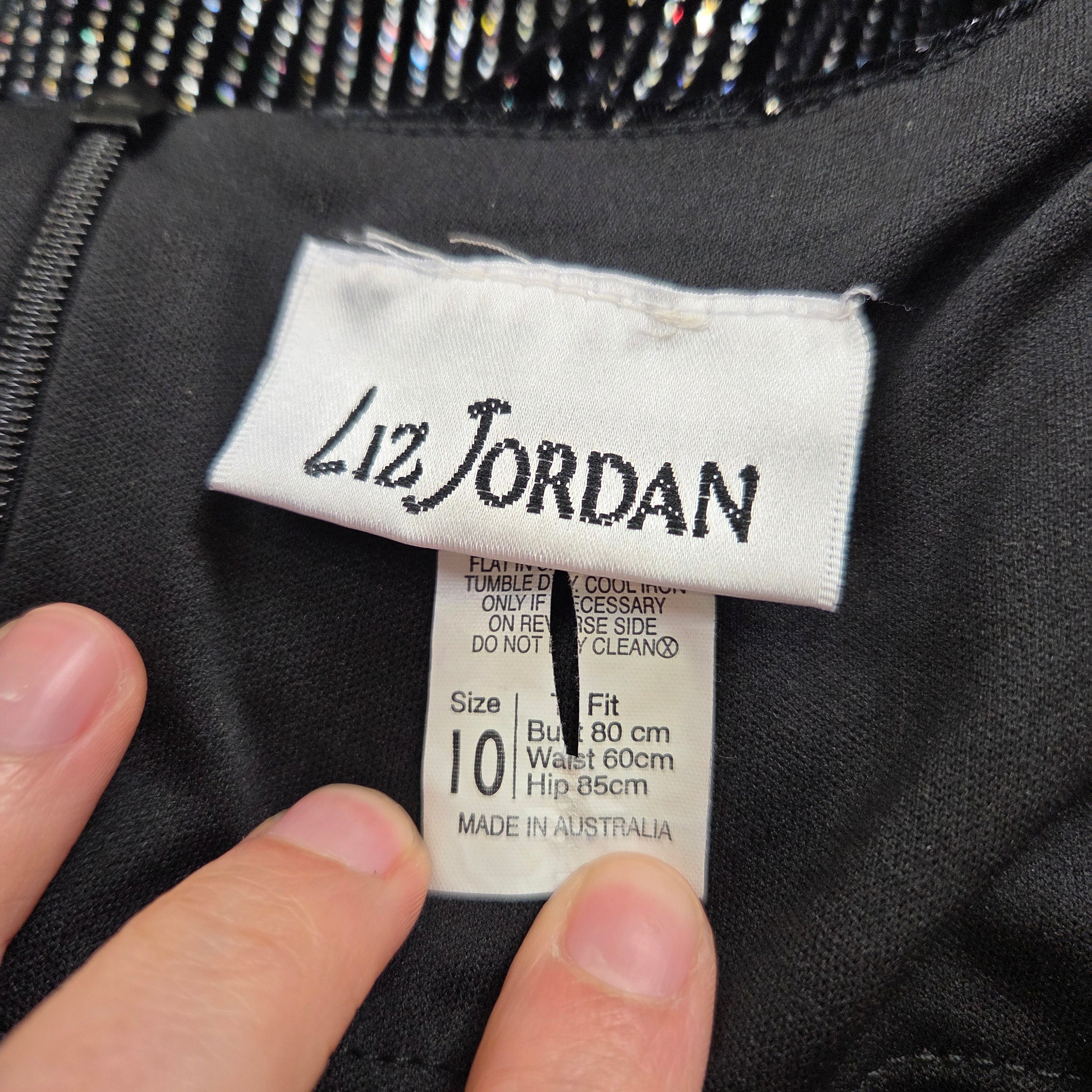 Liz Jordan Black Sparkle Full Length Dress