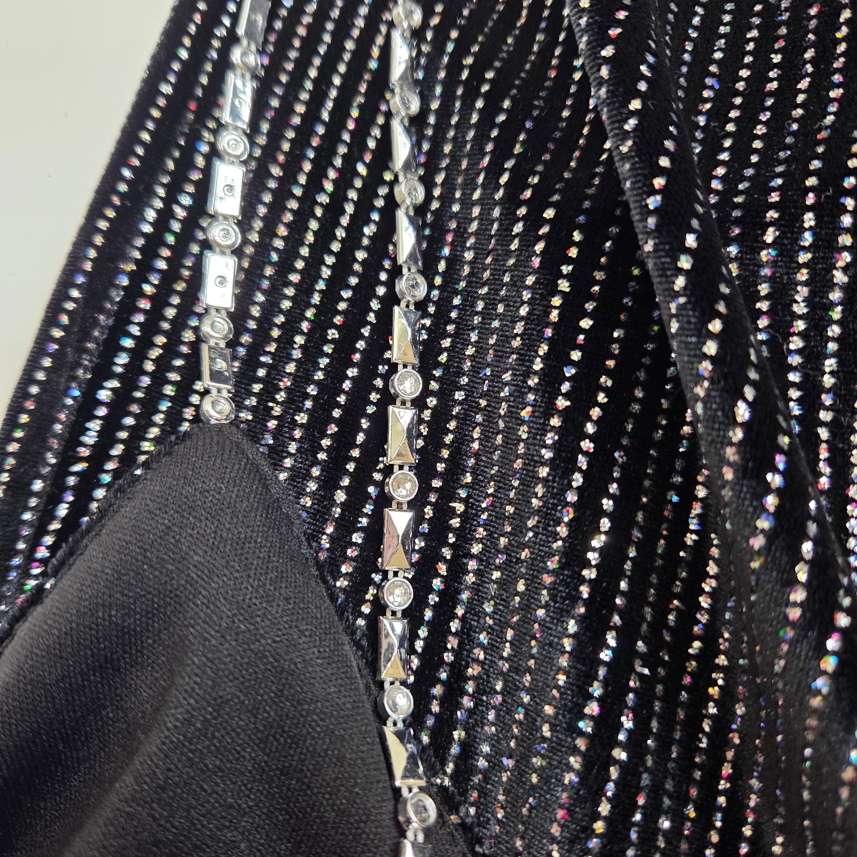 Liz Jordan Black Sparkle Full Length Dress