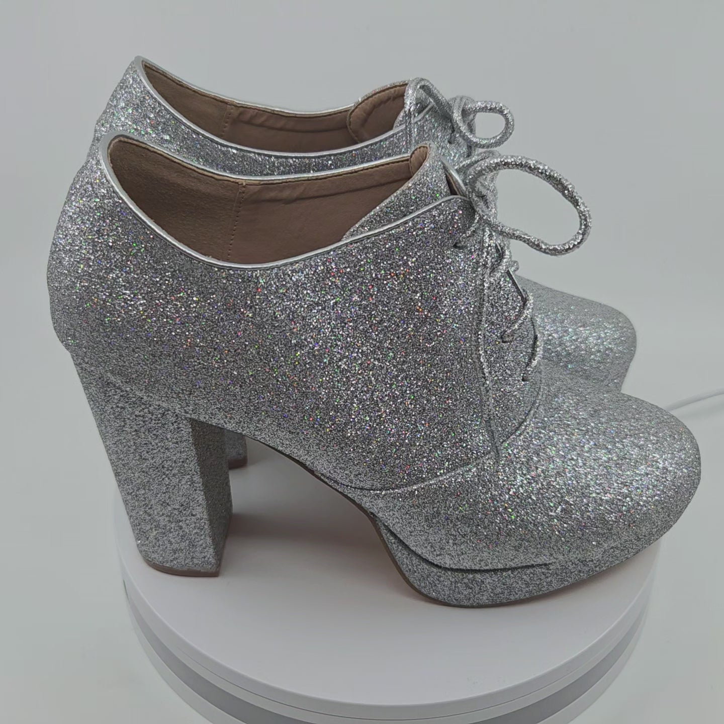 Silver Glitter High Heels